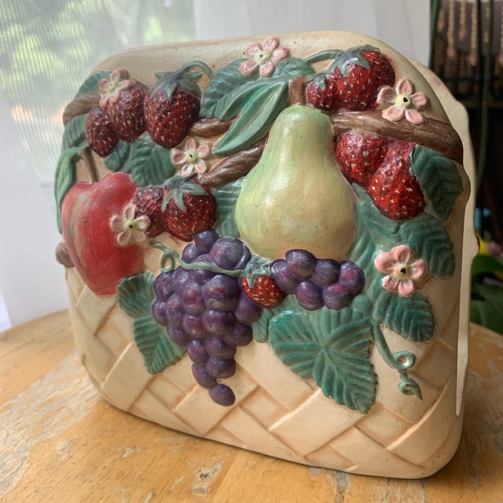 Vintage ceramic 3D fruit napkin holder